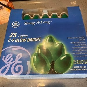 New GE C9 green Christmas lights